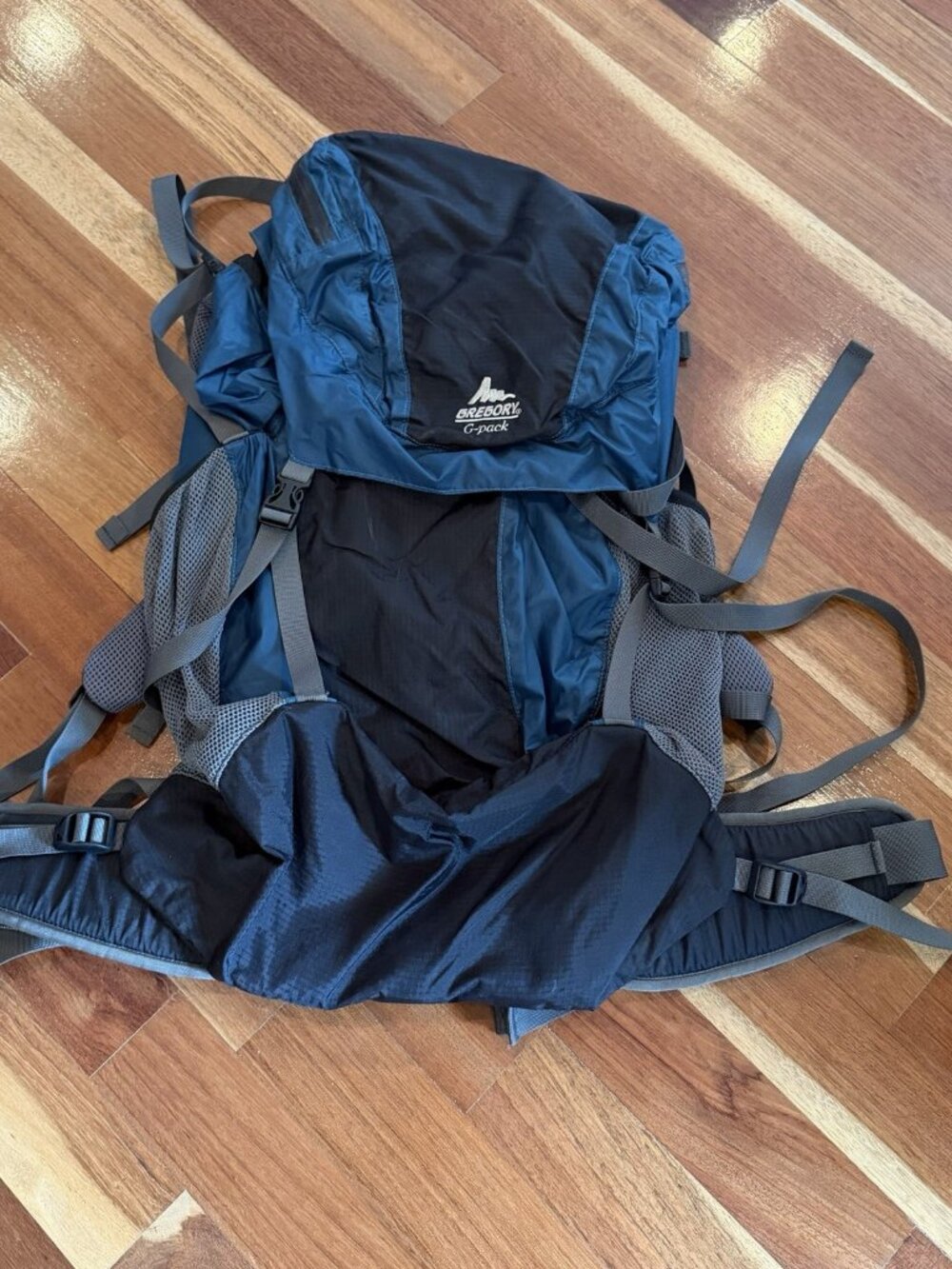 Gregory G-Pack Blue Black Internal Frame Technical Hiking Backpack 2700cu/48L MD